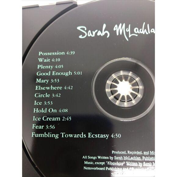 FUMBLING TOWARDS ECSTASY-SARAH MCLACHLAN CD Disc-Only - Picture 5 of 6
